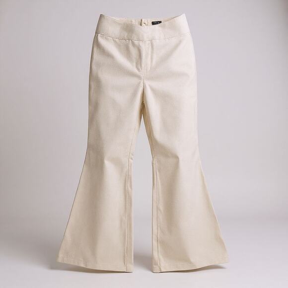 Free People Faux Leather Flare Pants Size 32 NWT Off-white - Picture 1 of 13